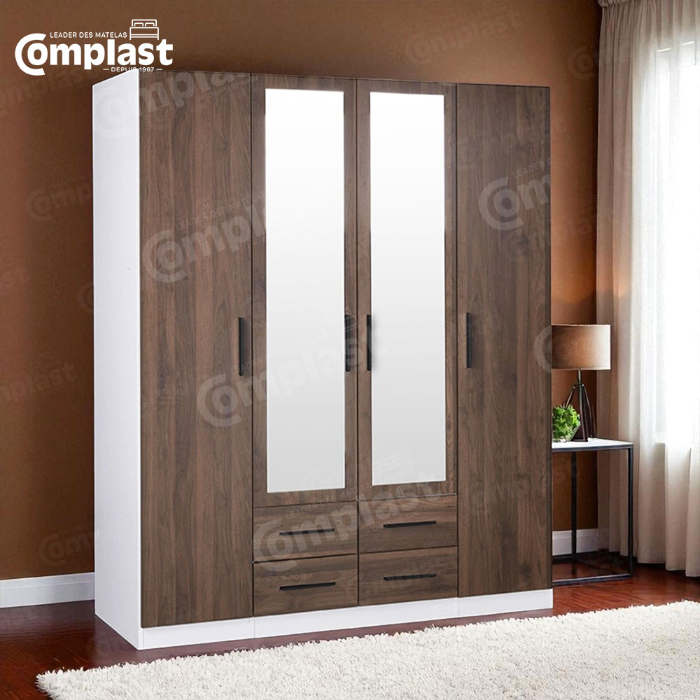 ZT73006-4D-WARDROBE-A3008-WALNUT-L165.5-l60-H198.6 ZT73006-4D-WARDROBE-A3008-WALNUT-L165.5-l60-H198.6