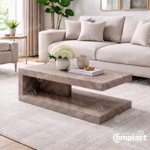 ZT75009GP COFFEE TABLE QJ-524 HERRINGBONE - GREY PAPER VENEER