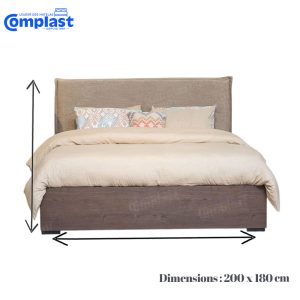 ZT81112 JL-01040 - BED(PLATFORM) 1820*2020 GREY FABRIC & NEW WALNUT size