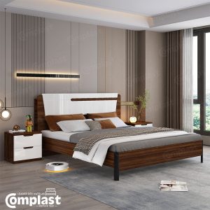ZT81193 BS-1605B WOS WITHOUT STORAGE BED 1600*1900 MM 104(S)+10(L) WALNUT WHITe