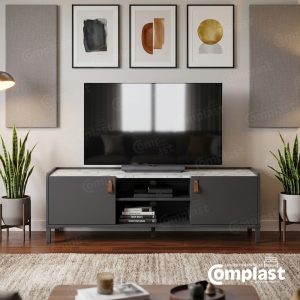 ZT81452 JL-02036 - TV STAND 160-390*500 WHITE MARBLE MATT GREY we