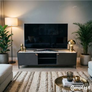 ZT81452 JL-02036 - TV STAND 1600*390*500 WHITE MARBLE : MATT GREY web