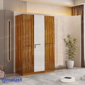 ZT81066 BS-1603A 3 DOORS WARDROBE 1200*557*2000 MM WILD OAK (15L) + WHITE (10L)