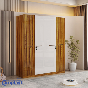 ZT81065 BS-1603A 4 DOORS WARDROBE 1600*557*2000 MM WILD OAK (15L) + WHITE (10L)