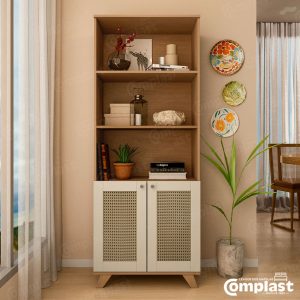 ZT81303 TRAMA BOOKCASE CHERRY: OFF WHIT