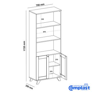 ZT81303 TRAMA BOOKCASE CHERRY: OFF WHIT