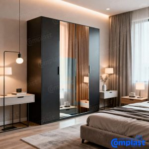 ZT81459 JL-02041 - 4D WARDROUBE WITH MIRROR 1816*596*2160 MATT GREY