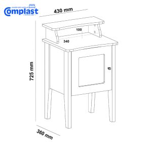 ZT80557 CHARLOTE END TABLEOAK: OFF WHITE size