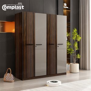 ZT80199 - BS-1200A 4 DOOR WARDROBE (BROWN+KHAKI) - L160 - l56.2 - H200