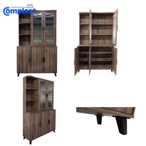 ZT80753 DISPLAY CABINETARCH 61WALNUT open