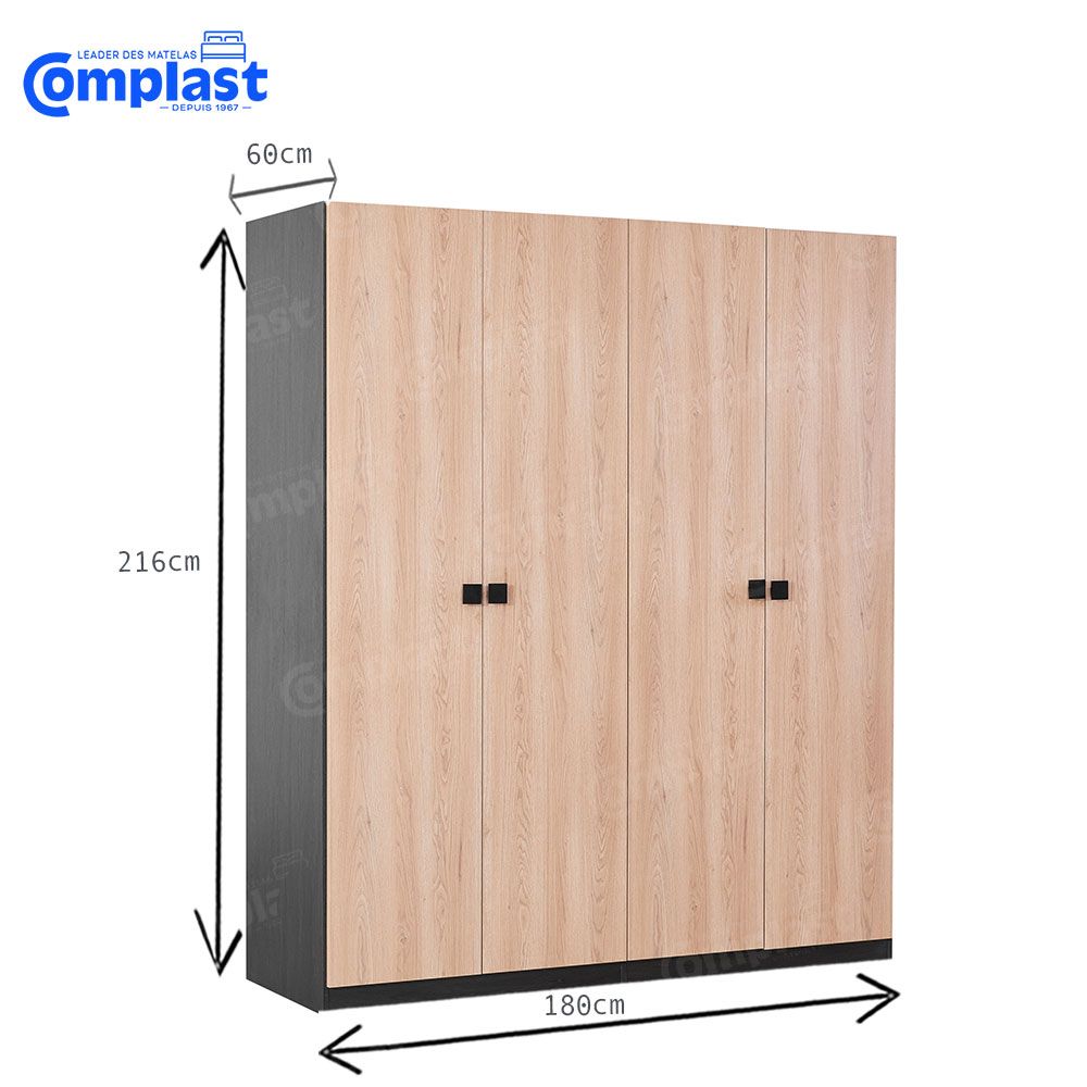 ZT80804 - JL-02009 - 4D WARDROBE CHAMPANGE - L175.5 - l60 - H216.4 size ZT80804 - JL-02009 - 4D WARDROBE CHAMPANGE - L175.5 - l60 - H216.4 size
