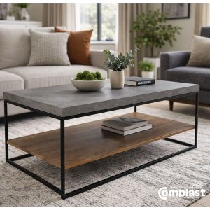 ZT73128 coffee table NS2068 L ( CEMENT + DARK OAK )