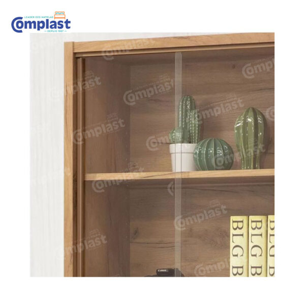 ZT75023 BOOKSHELF GLASS 0D086FL(GOLDEN OAK)