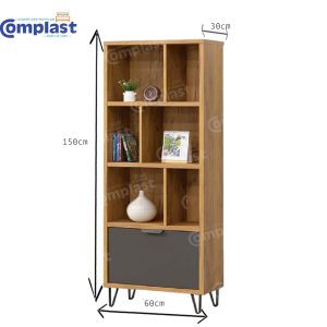 ZT80859-BOOKCASE-0D087FL-GREYGOLDEN-OAK-size