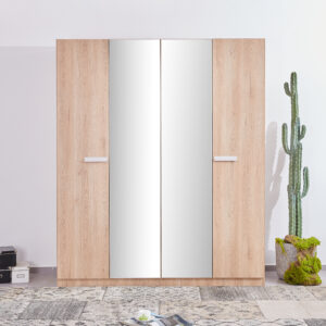 ZT80792 - JL-02013 4D WARDROBE WITH 2 NATURAL - L179.5 - l60 - H216.4