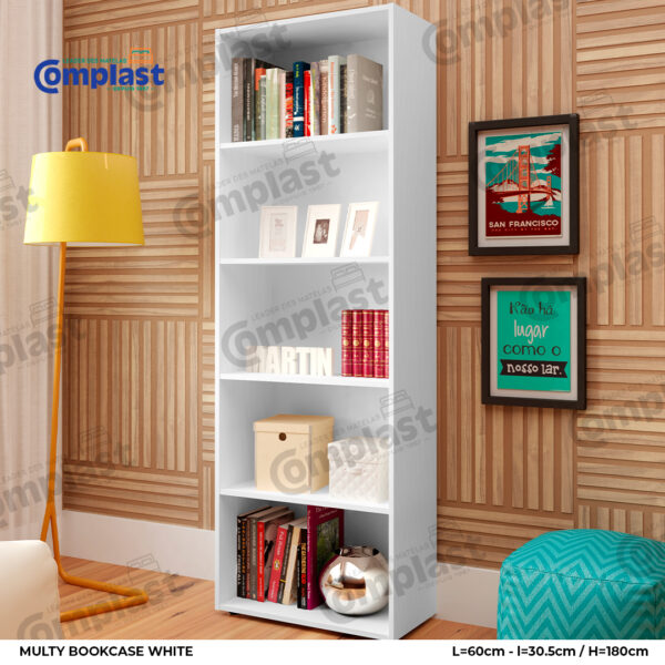 ZT80566 - MULTY BOOKCASE WHITE - L60 - l30.5 - H180 - 1