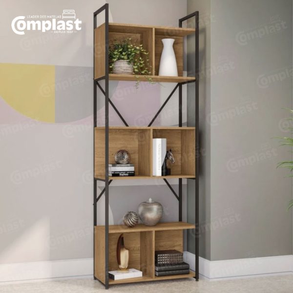 ZT81049-HIGH-BOOKCASE-WITH-NICHE--FREIJO-MATTE-BLACK-LI014-FR