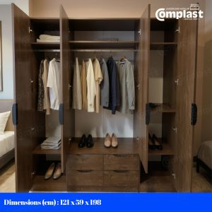 ZT81168-A3008-4Doors-WARDROBE-162-5951980-NEW-WALNUT size