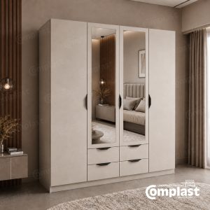 ZT81542 A3008 4-D - WARDROBE 1620*595*1980 NEW CHAMPAGNE