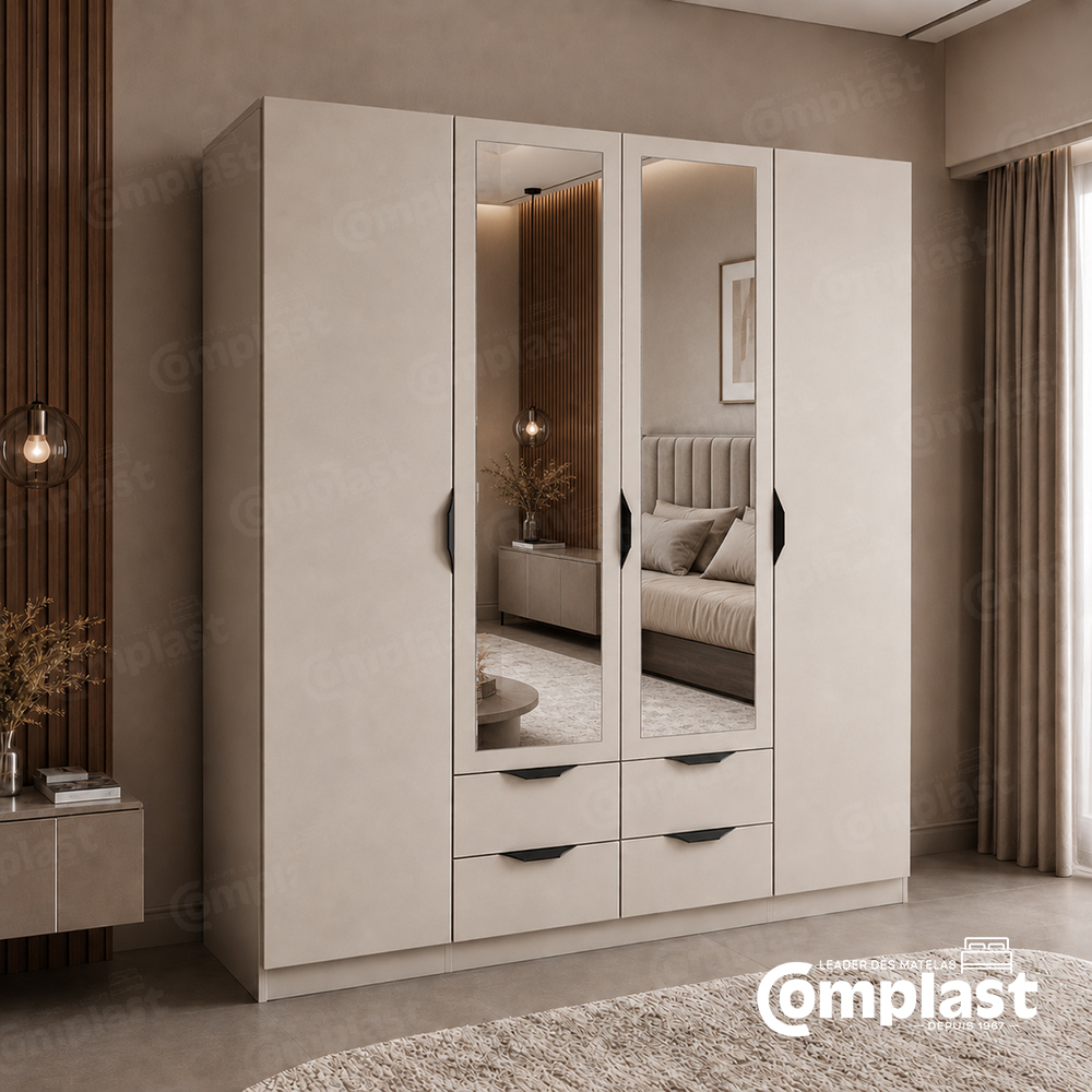 ZT81542 A3008 4-D - WARDROBE 1620*595*1980 NEW CHAMPAGNE ZT81542 A3008 4-D - WARDROBE 1620*595*1980 NEW CHAMPAGNE
