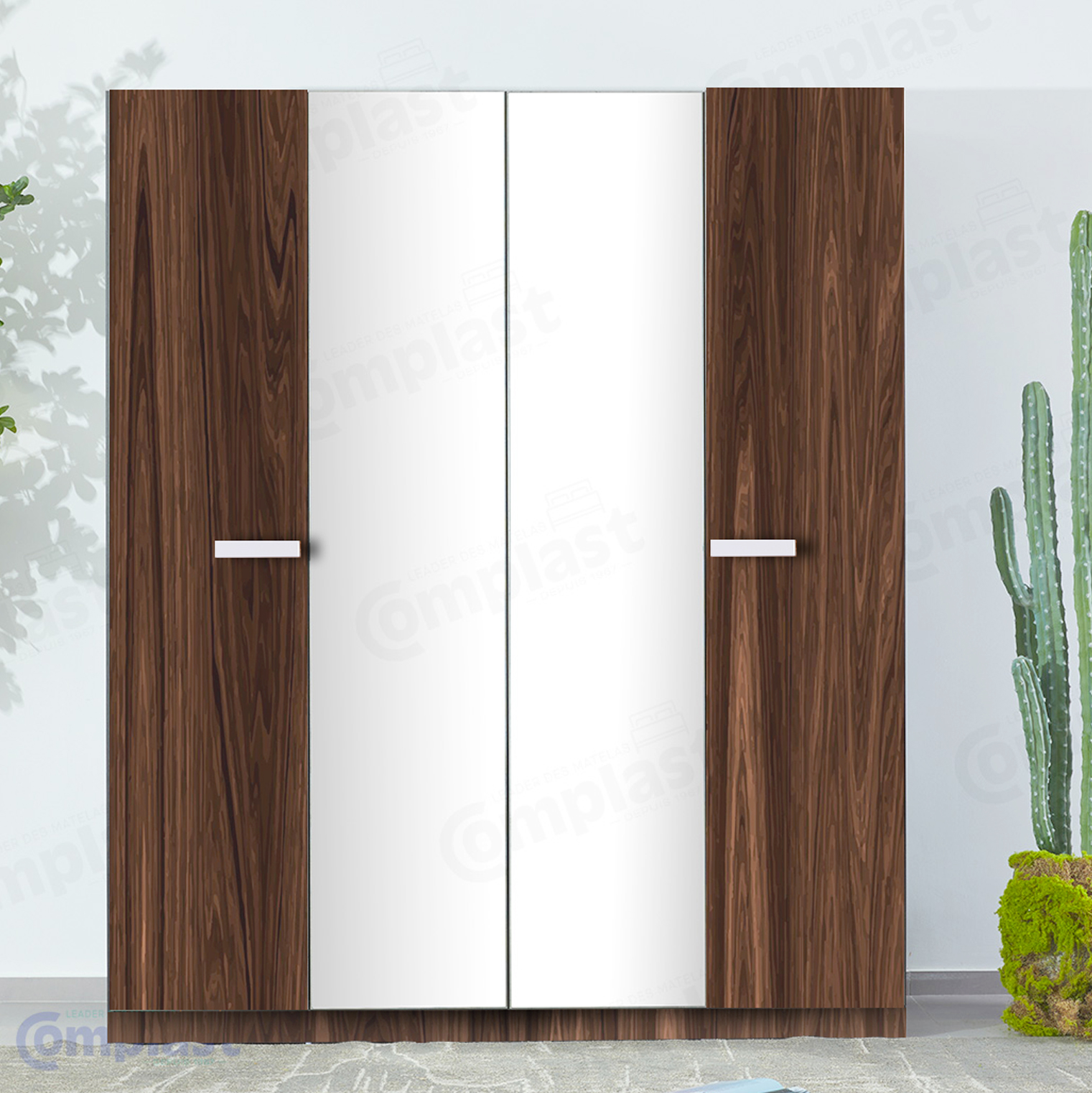 ZT81111 JL-02013 4D - WARDROBE WITH 2 MIRRORS 1816*596*2160 WALNUT ZT81111 JL-02013 4D - WARDROBE WITH 2 MIRRORS 1816*596*2160 WALNUT