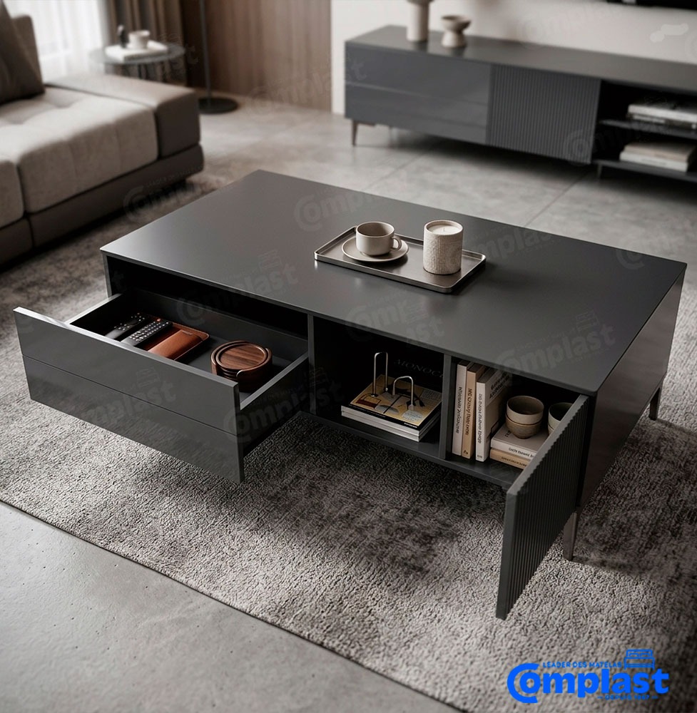 ZT81526 CT-1001 - CENTER TABLE WITH BLACK LEG 1200*600*445 12S+12L DARK GRA ZT81526 CT-1001 - CENTER TABLE WITH BLACK LEG 1200*600*445 12S+12L DARK GRA